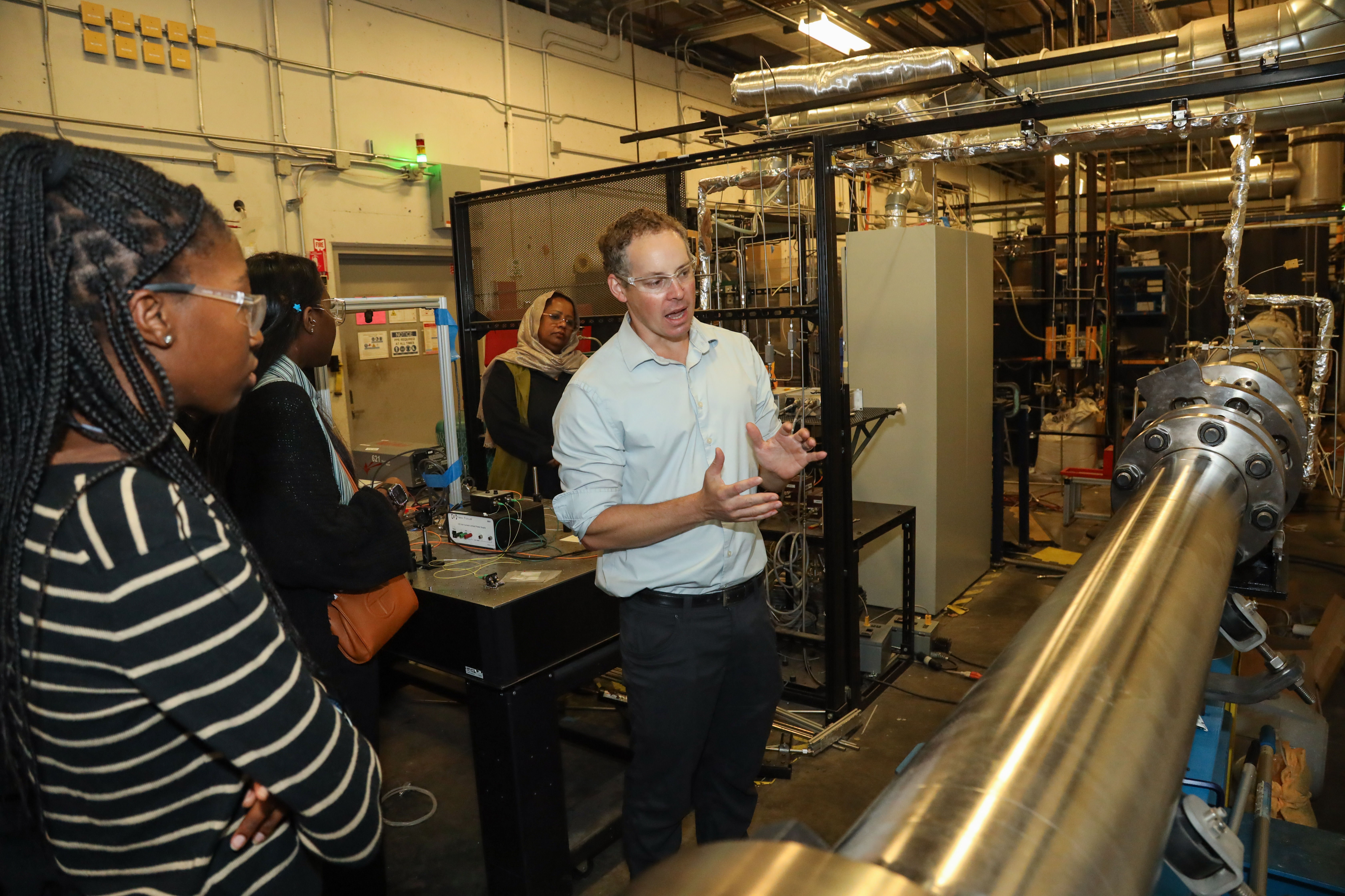 Prof Emerson showcases the lab's shock tube